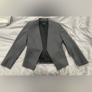 EUC Theory Charcoal Grey Lanai Open Front Wool Blend Blazer size 6